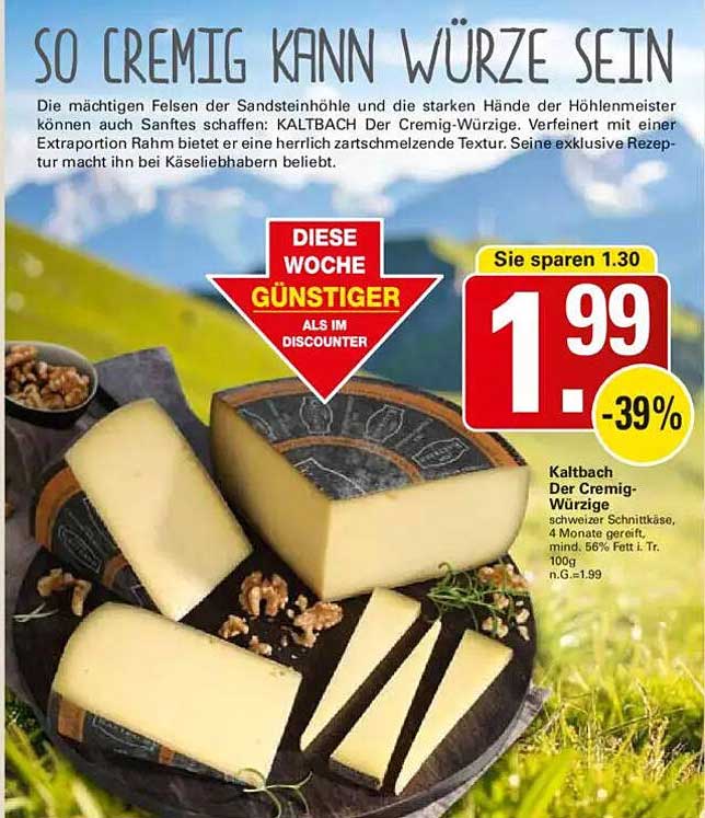 Kaltbach Der Cremig-Würzige - Schweizer Schnittkäse