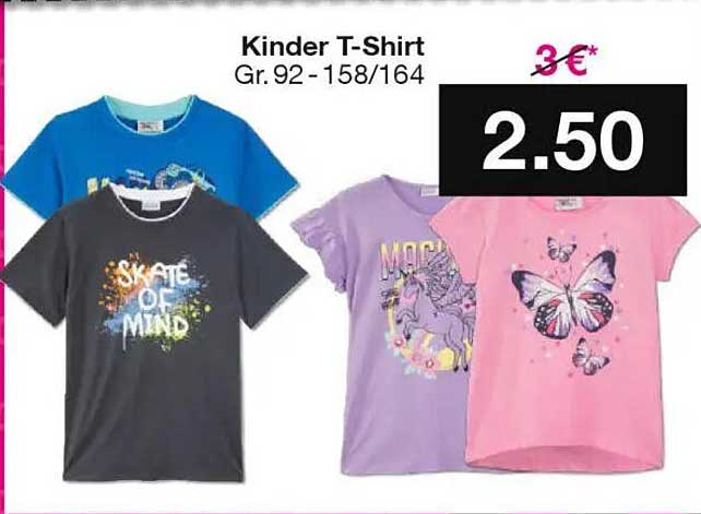 Kinder T-Shirt Gr. 92-158/164