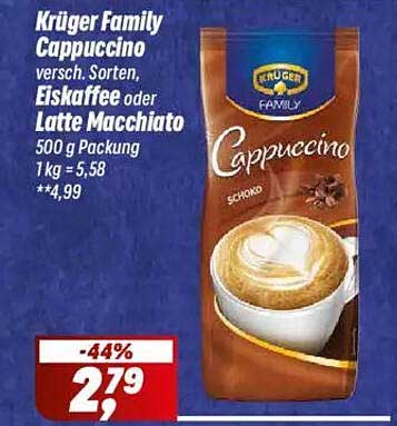 Krüger Family Cappuccino versch. Sorten, Eiskaffee oder Latte Macchiato 500 g Packung