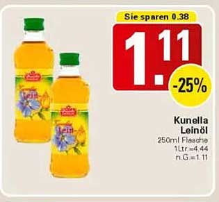Kunella Leinöl 250ml Flasche