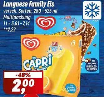 Langnese Family Eis - verschiedene Sorten, 280 - 525 ml Multipackung