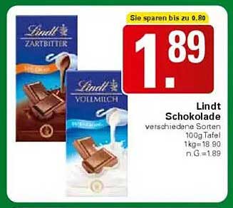 Lindt Schokolade verschiedene Sorten 100g Tafel