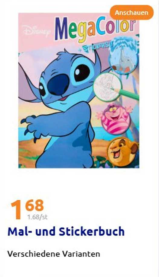 Mal- und Stickerbuch – Disney MegaColor