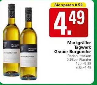 Markgräfler Tagwerk Grauer Burgunder 0,75 L Flasche