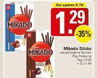 Mikado Sticks verschiedene Sorten 75g Packung