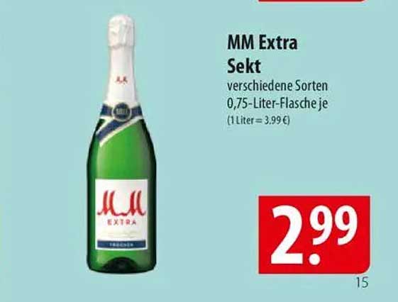 MM Extra Sekt verschiedene Sorten 0,75-Liter-Flasche je