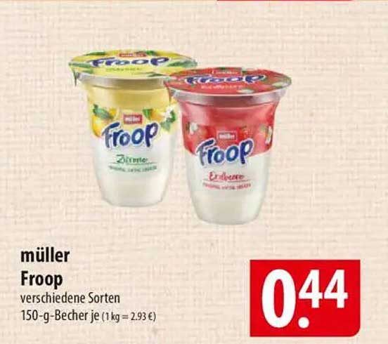 müller Froop verschiedene Sorten 150-g-Becher