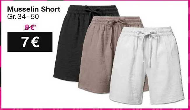 Musselin Short Gr. 34-50