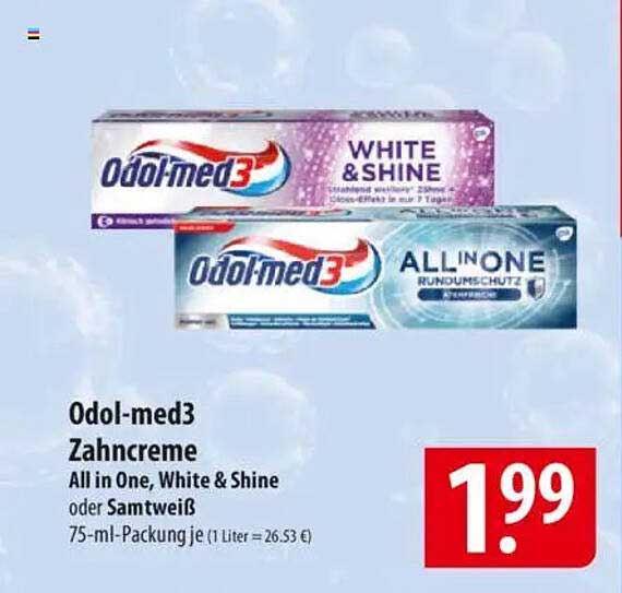 Odol-med3 Zahnpasta All in One oder White & Shine