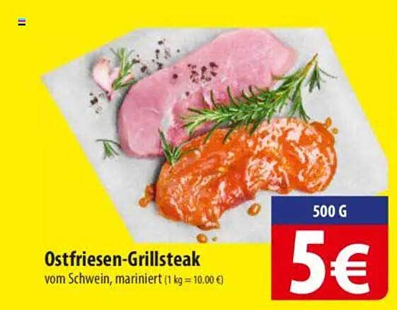 Ostfriesen-Grillsteak vom Schwein, mariniert - 500 g für nur 5 €