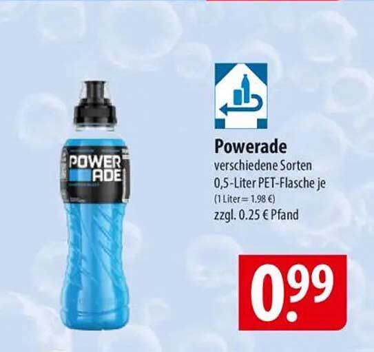 Powerade verschiedene Sorten 0,5-Liter PET-Flasche je