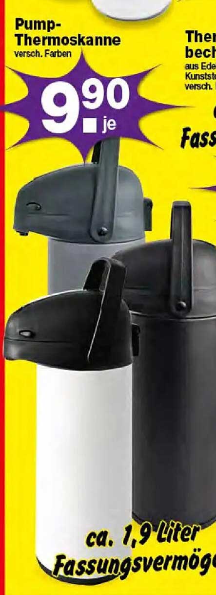 Pump-Thermoskanne - verschiedene Farben