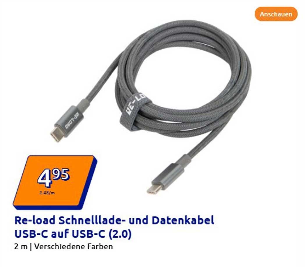 Re-load Schnelllade- und Datenkabel USB-C auf USB-C (2.0)