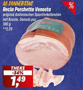 Recla Porchetta Venosta - original italienischer Spanferkelbraten mit Kruste