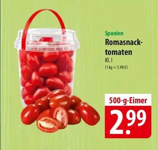 Romasnack-Tomaten - 500 g Eimer für nur 2,99 €