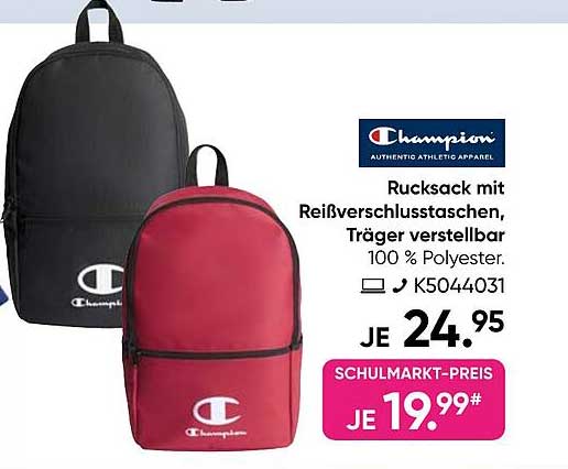 Rucksack mit Reißverschlusstaschen, Träger verstellbar