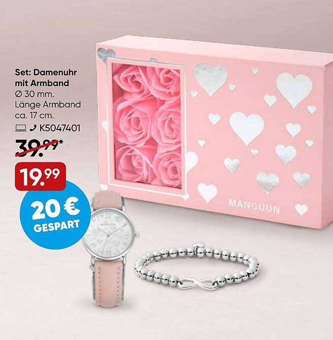 Set: Damenuhr mit Armband