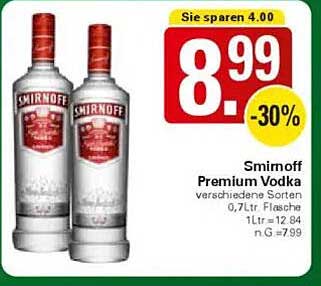 Smirnoff Premium Vodka 0,7L Flasche - Diverse Sorten