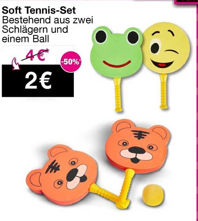 Soft Tennis-Set - Bestehend aus zwei Schlägern und einem Ball