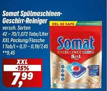 Somat Spülmaschinen-Geschirr-Reiniger 42 Tabs