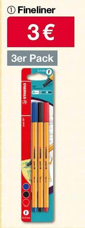 Stabilo Fineliner 3er Pack - Vielseitige Stifte für jeden Anlass
