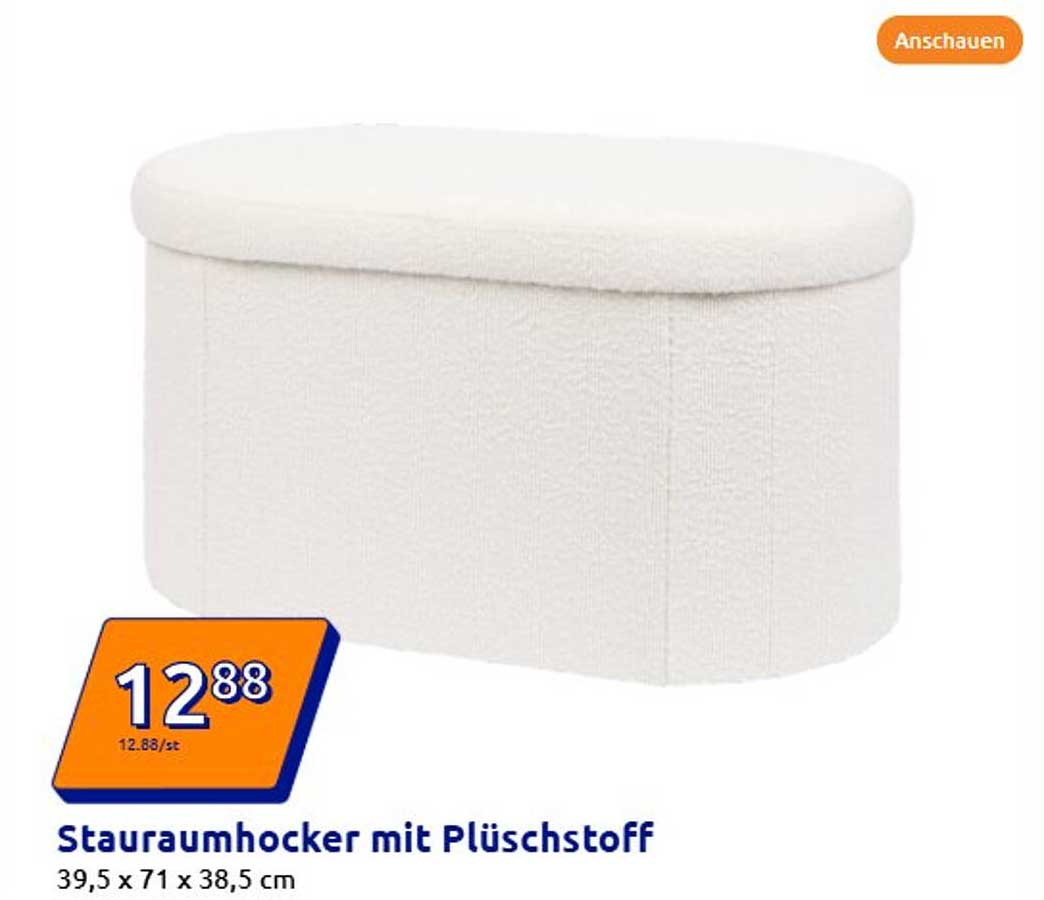 Stauramhocker mit Plüschstoff