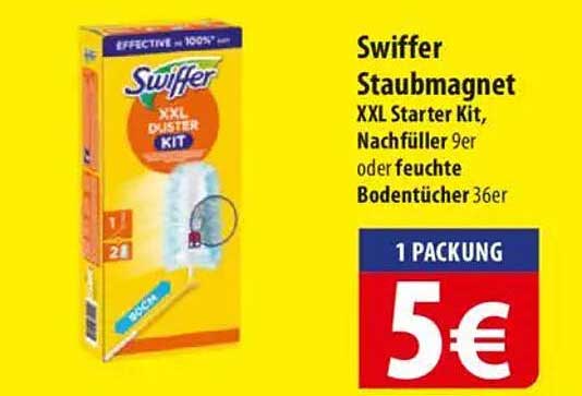 Swiffer Staubmagnet XXL Starter Kit, Nachfüller 9er oder feuchte Bodentücher 36er