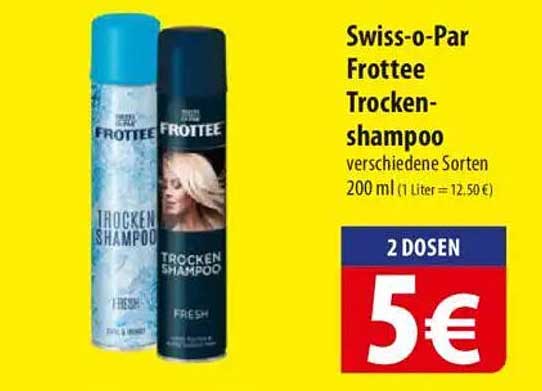 Swiss-o-Par Frottee Trockenshampoo - 2 Dosen für nur 5 €