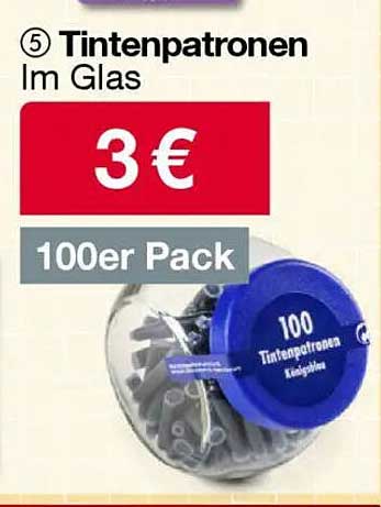 Tintenpatronen im Glas - 100er Pack