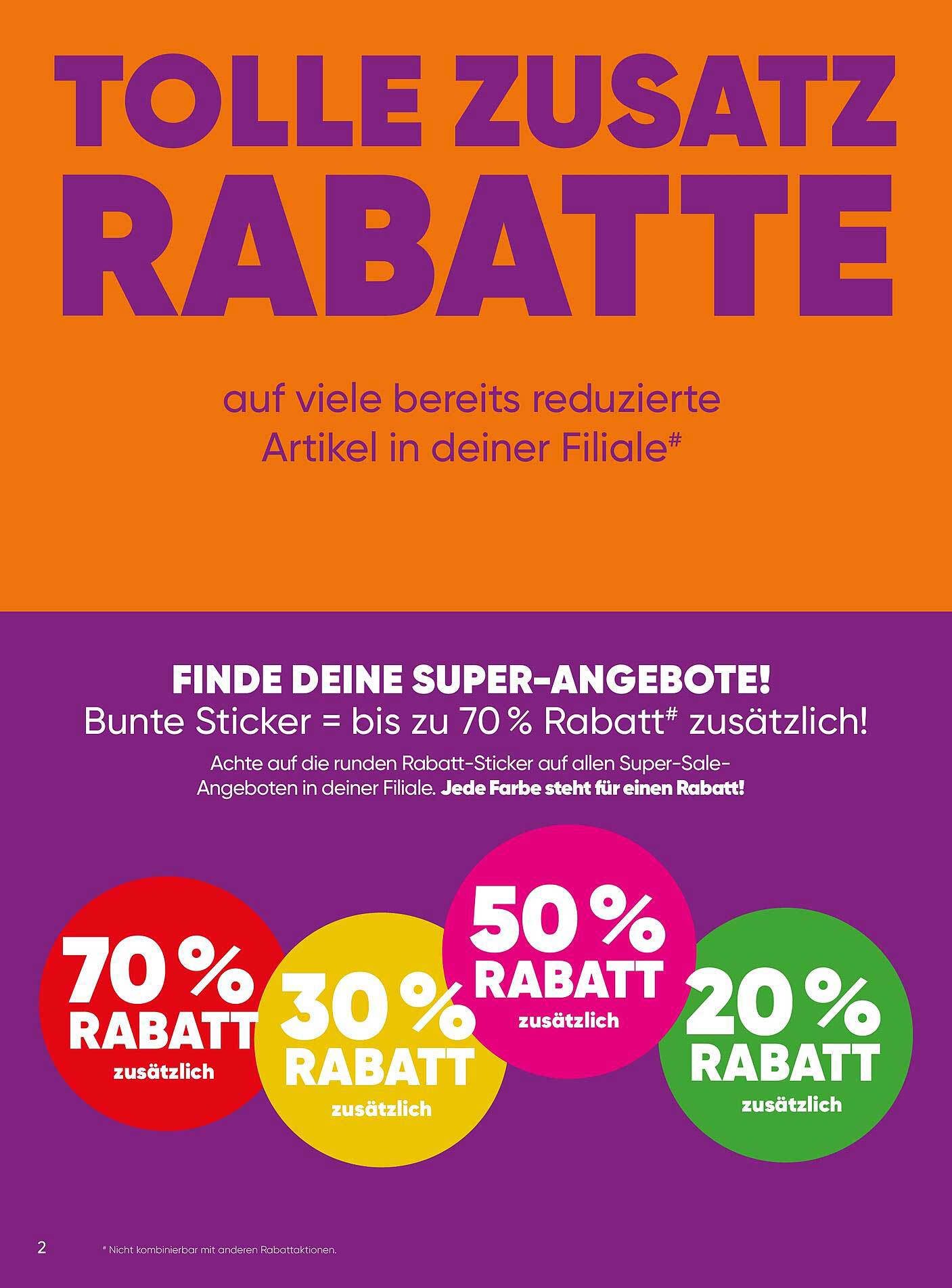 Tolles Zusatzrabatte auf viele reduzierte Artikel