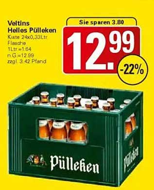 Veltins Helles Pülleken Kiste 24x0,33Ltr