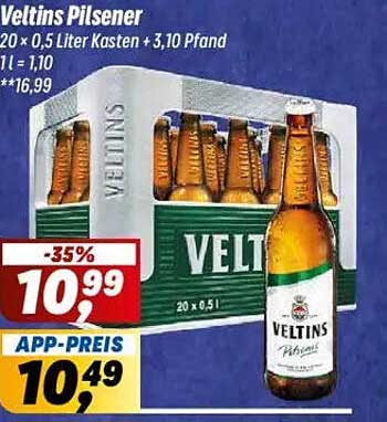 Veltins Pilsener 20 x 0,5 Liter Kasten + 3,10 Pfand