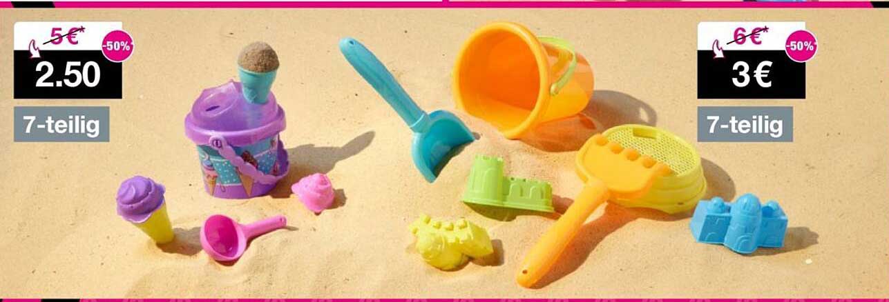 Wasserspaß für den Strand – 7-teiliges Sandspielzeug-Set