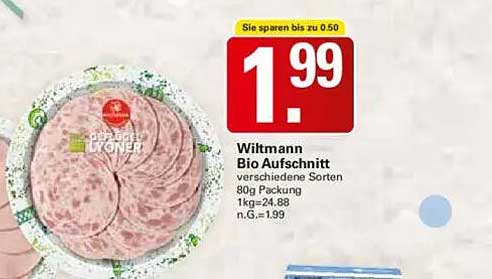 Wittmann Bio Aufschnitt verschiedene Sorten 80g Packung