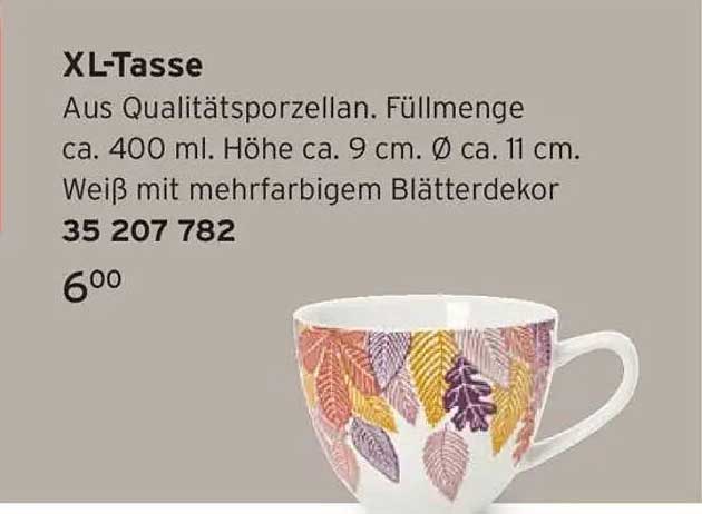 XL-Tasse aus Qualitätsporzellan