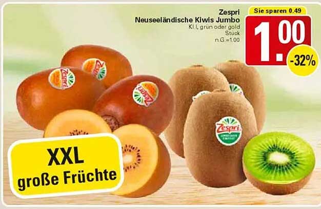 Zespri Neuseeländische Kiwis Jumbo - XXL große Früchte