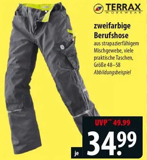 Zweifarbige Berufshose aus strapazierfähigem Mischgewebe