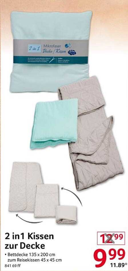 2 in 1 Kissen zur Decke