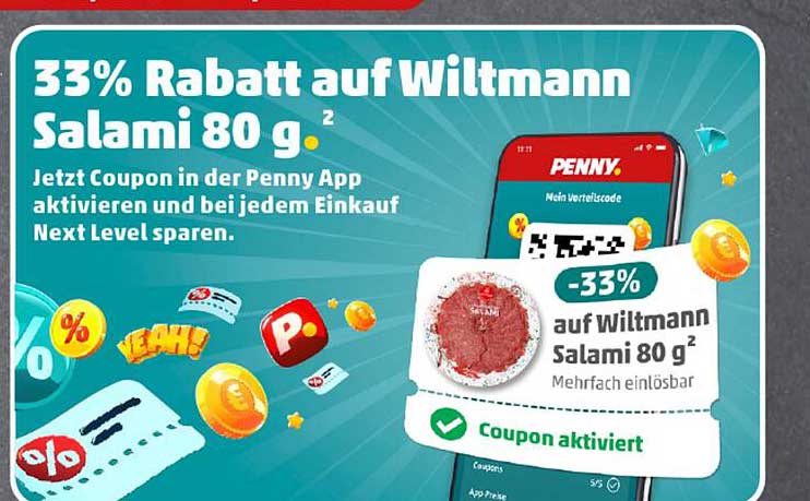 33% Rabatt auf Wiltmann Salami 80 g