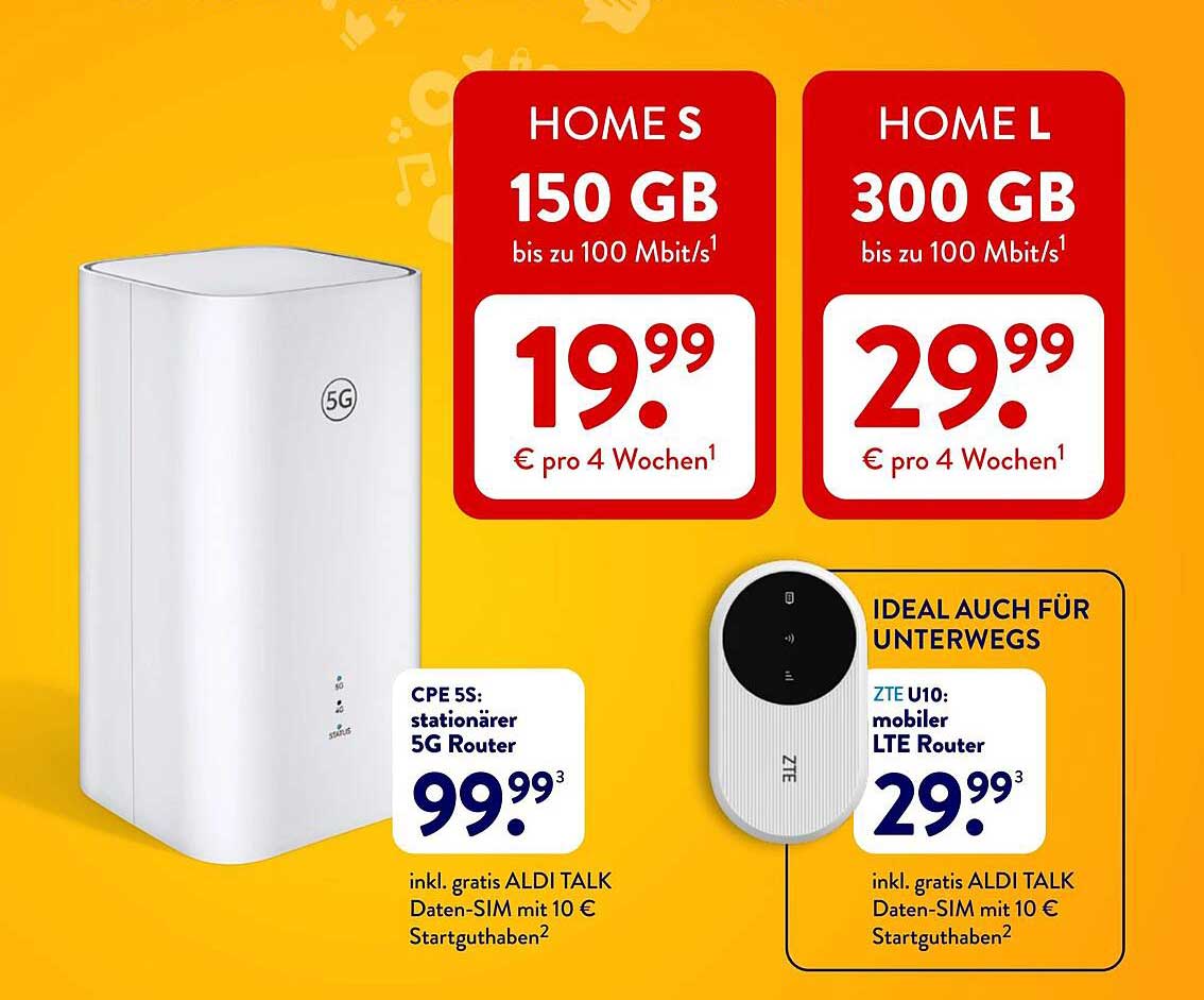 5G Zuhause Internet-Paket bei Aldi Süd