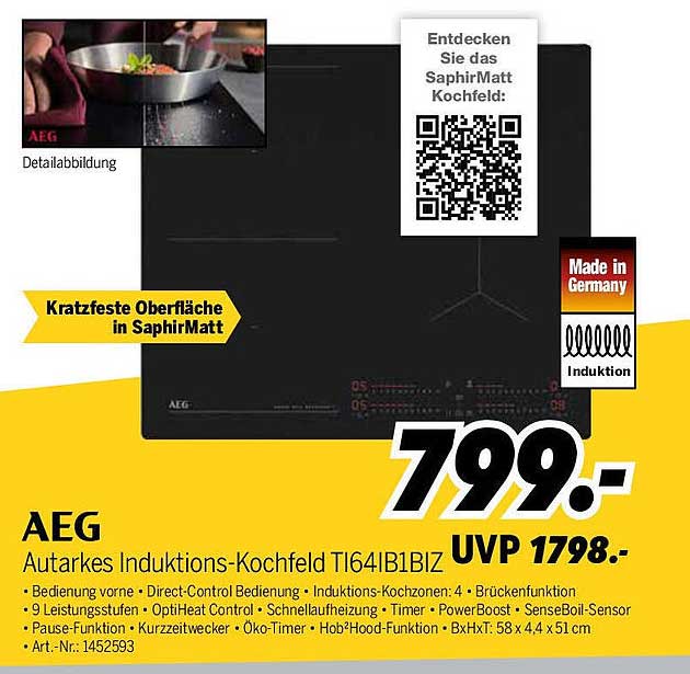 AEG Autarkes Induktions-Kochfeld TI64IB1BIZ