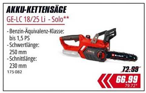 AKKU-KETTENSÄGE GE-LC 18/25 Li - Solo**