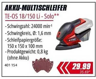AKKU-MULTISCHLEIFER TE-OS 18/150 Li - Solo