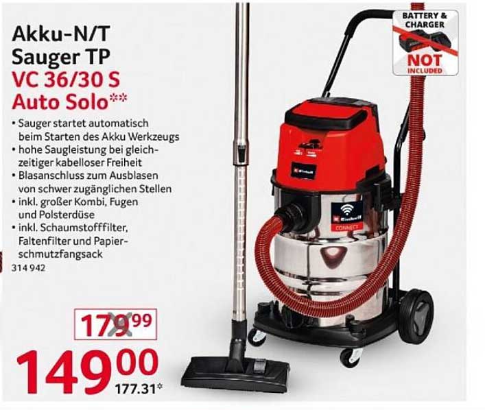 Akku-N/T Sauger TP VC 36/30 S Auto Solo