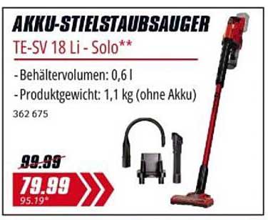 AKKU-STIELSTAUBSAUGER TE-SV 18 Li - Solo