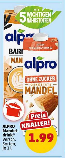 ALPRO Mandeldrink - Verschiedene Sorten, je 1 l