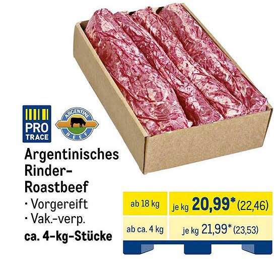 Argentinisches Rinder-Roastbeef - Vorgereift, Vakuumverpackt