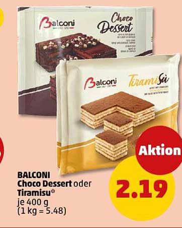 BALCONI Choco Dessert oder Tiramisu 400g