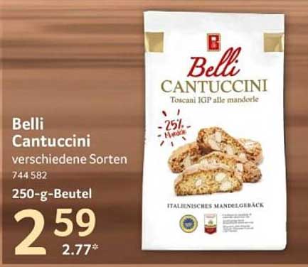 Belli Cantuccini verschiedene Sorten 250-g-Beutel
