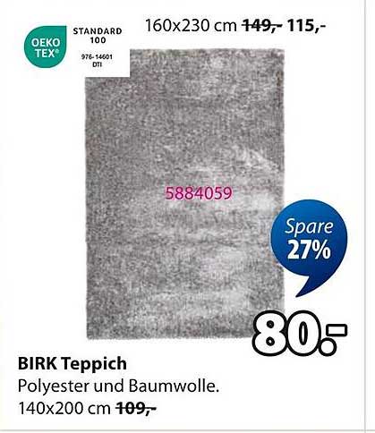 BIRK Teppich 160x230 cm für nur 115,– Euro (statt 149,– Euro)